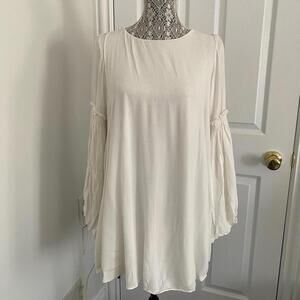 Zara white bell sleeve shirt dress size S worn twice boho cottagecore festival